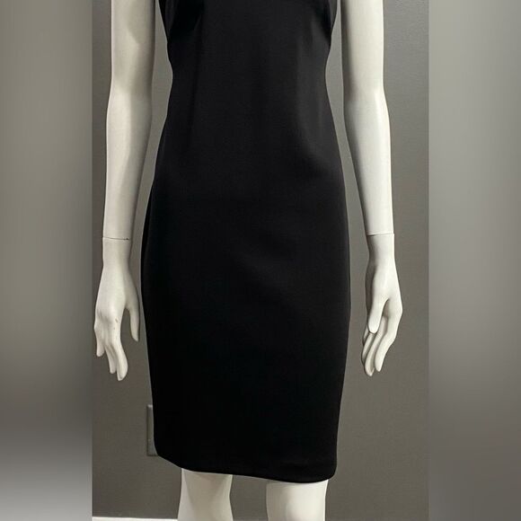 Calvin Klein Rhinestone Beaded Collar Black Halter Dress Size 4 - Picture 3 of 10